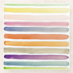 Aquarell-Handbemalte Pinselstriche, Banner. Glasuntersetzer