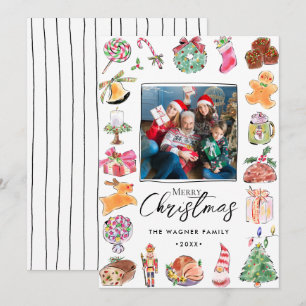 Aquarell Handgezeichnetes Weihnachtsfoto Feiertagskarte