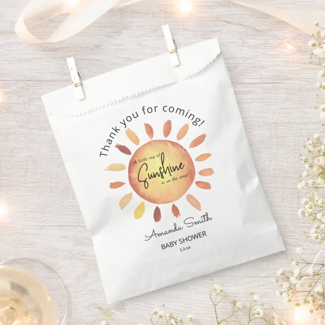 Aquarell Happy Yellow Sun Danke Baby Dusche Geschenktütchen (Ausgeschnitten)