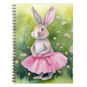 Aquarell-Häschen im rosa Tutu Notizblock