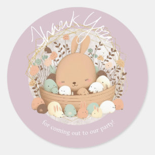 Aquarell-Hase Ostern Bohemian Geburtstag Danke Runder Aufkleber