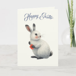 Aquarell-Hase & Wilder Mohn personalisierte Ostern Feiertagskarte