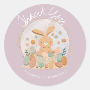 Aquarell-Hasen-Ostern-Geburtstags-Boho-Dankeschön Runder Aufkleber