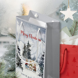 Aquarell-Hasen-Weihnachtssänger Cottagecore Kleine Geschenktüte