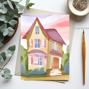 Aquarell-Haus   Schön Gemalt Postkarte