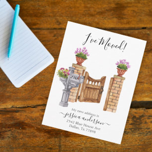 Aquarell-Haus Umzugsankündigung Ich bin umgezogen Ankündigungspostkarte