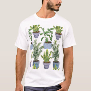 Aquarell Hauspflanzen: Grüne Landschaft Elega T-Shirt