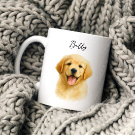 Aquarell-Haustier-Hund-Porträt-Schriftname Kaffeetasse