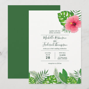 Aquarell Hawaiian Aloha Luau Hochzeits-Einladung Einladung