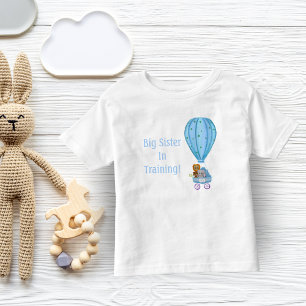 Aquarell Heißluftballon Babyparty Große Schwester Kleinkind T-shirt