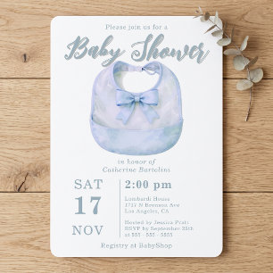 Aquarell Hellblauer Bogen-Bib Baby-Party Einladung