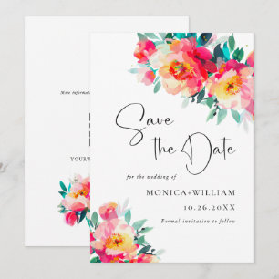 Aquarell Helle Rosa Blumen Hochzeit Hochzeit Save The Date