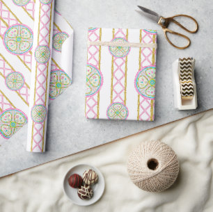 Aquarell Helles Mahjong-Medaillon Geschenkpapier