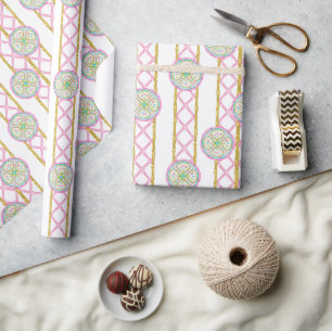 Aquarell Helles Mahjong-Medaillon Geschenkpapier