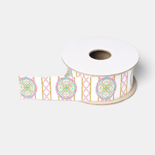 Aquarell Helles Mahjong-Medaillon Ripsband