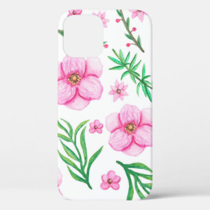 Aquarell Hellrosa Blumen, kleine Beeren und Case-Mate iPhone Hülle
