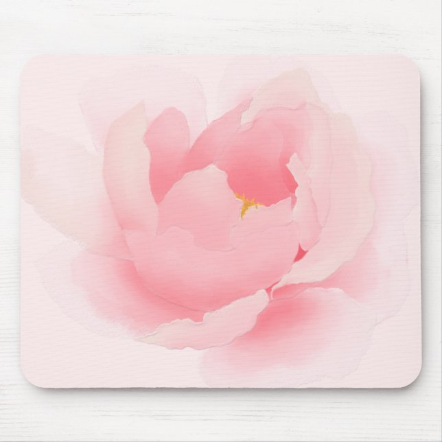 Aquarell-hellrosa mit Blumenpfingstrose Mousepad (Vorne)