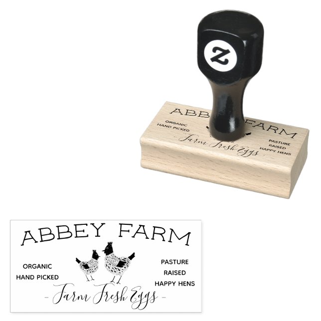 Aquarell Hen Farm Frische Eierkarton Gummistempel (Stempel)