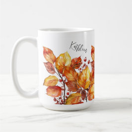 Aquarell Herbst Blätter Design Kaffeetasse