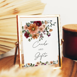 Aquarell Herbst-Blumenkarten und Geschenke Poster