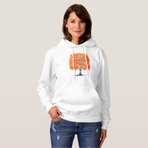Aquarell Herbst Herbst-Birke Baum Blätter Natur Hoodie