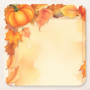 Aquarell Herbst Herbst Halloween Thanksgiving Rechteckiger Pappuntersetzer