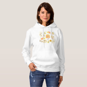 Aquarell Herbst Herbst-Pumpkin-Blüten Hoodie