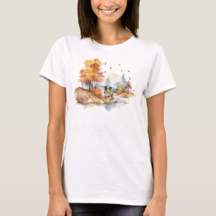 Aquarell-Herbst-Hund-Design - Australian Shepherd T-Shirt