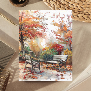 Aquarell Herbst im Park Herbststimmung Postkarte