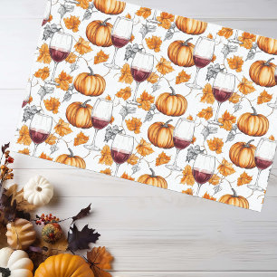 Aquarell Herbst mit Wein und Kürbissen  Seidenpapier