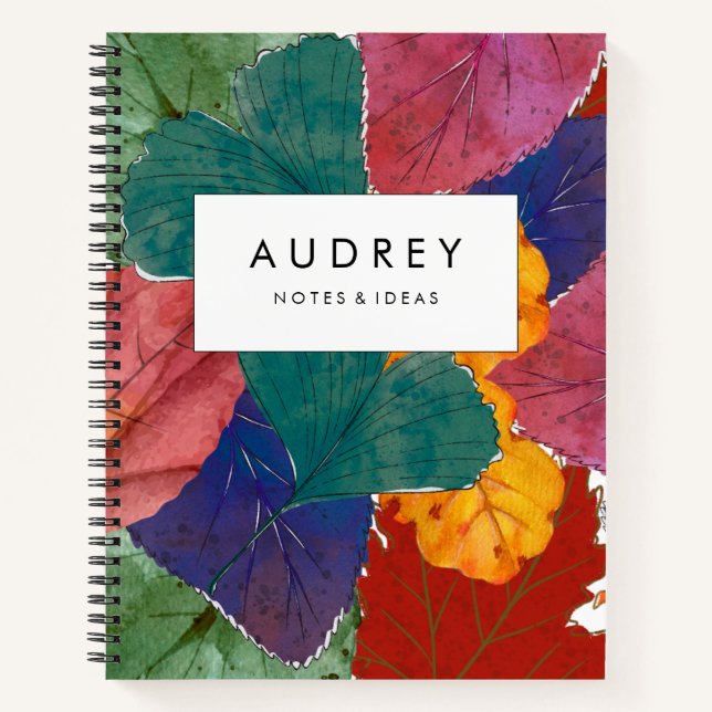 Aquarell Herbst- und Herbstblumen Notizbuch (Vorderseite)