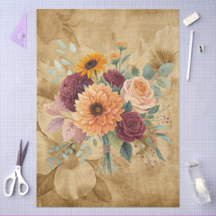 Aquarell Herbst-Wildblumen auf Pergament Seidenpapier