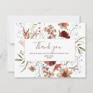 Aquarell-Herbst-Wildblumen-Dankeschön-Karte Dankeskarte