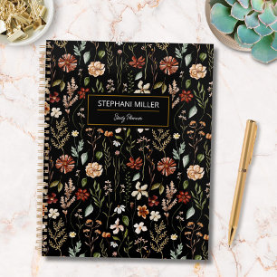 Aquarell-Herbst-Wildblumengarten-Blumenmuster Planer