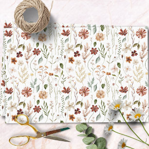 Aquarell-Herbst-Wildblumengarten-Blumenmuster Seidenpapier