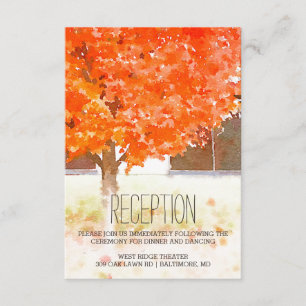 Aquarell Herbstblätter Herbsthochzeitsempfang Begleitkarte