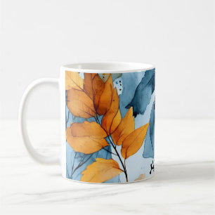 Aquarell Herbstblätter Kaffeetasse