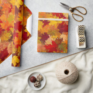 Aquarell-Herbstblätter - Vintage-Hermstmuster  Geschenkpapier