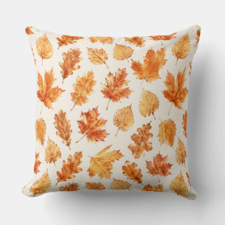 Aquarell Herbstlaub Kissen
