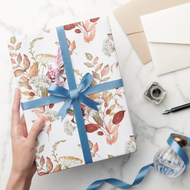 Aquarell-Herbstwildblume Geschenkpapier (Schenken)