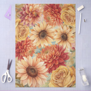 Aquarell Herbstwildblumen auf Pergament Seidenpapier