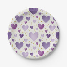 Aquarell-Herzen & Gold-Sprinkles Whimsy