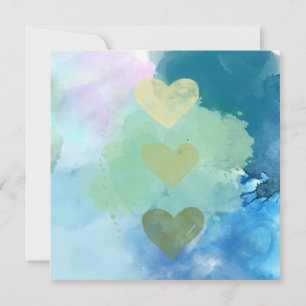 Aquarell-Herzen-Karte Einladung