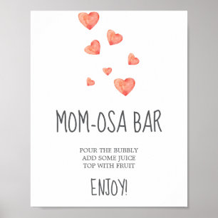 Aquarell-Herzen Mom-osa-Bar-Schild Poster