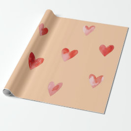 Aquarell-Herzen Nahtloses Muster Geschenkpapier
