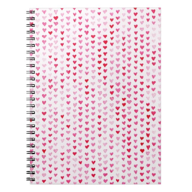 Aquarell-Herzen Notizblock (Vorderseite)