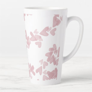Aquarell-Herzen Schwimmende Stempel Rosa Milchtasse