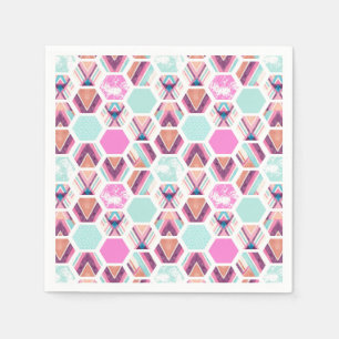 Aquarell-Hexagon-Muster Serviette