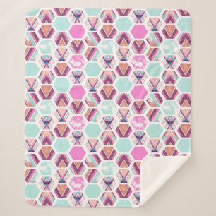Aquarell-Hexagon-Muster Sherpadecke