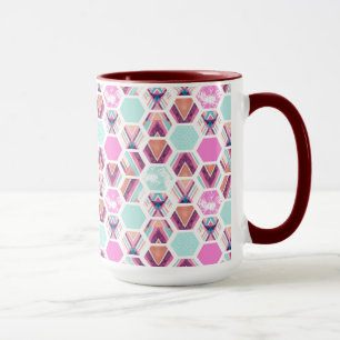 Aquarell-Hexagon-Muster Tasse